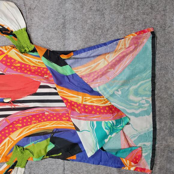 Ammara Khan Kaftan Womens Large Multicolor Artsy Art to Wear Tunic Pakistan - Picture 6 of 12